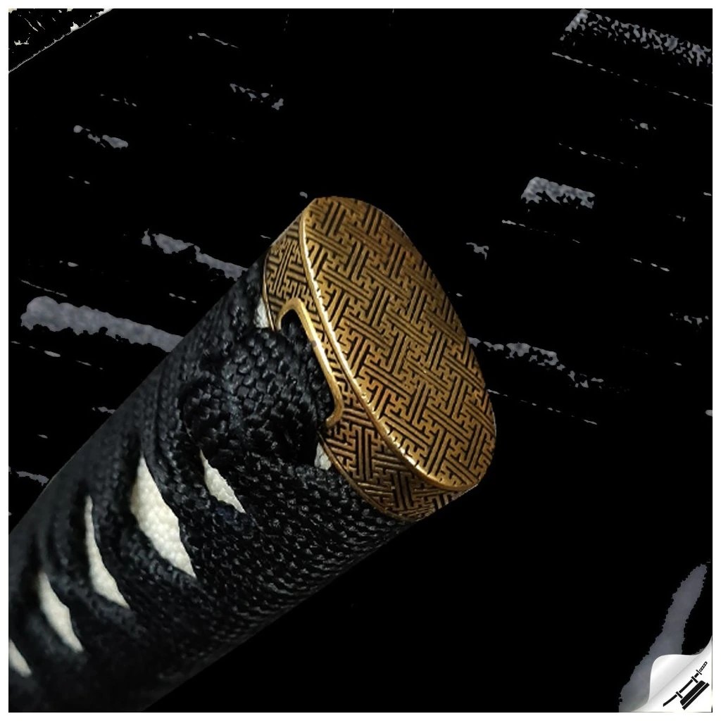 foto Japan Swords katana MANJI GOLD z p�ekl�dan� oceli AISI 1075 s re�ln�m hamonem Choji