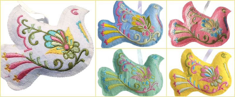 foto Vy��van� dekorace - �lut� holubice