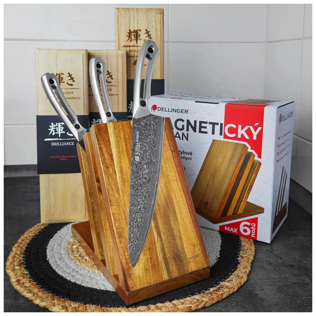 foto Sada 3 no�� Dellinger Brilliance + magnetick� stoj�nek + ZDARMA rukojeti G10