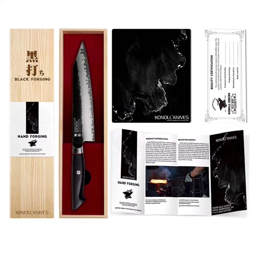 foto Kuchy�sk� n�� Chef/Kiritsuke 210 mm Konoll� Black Forging