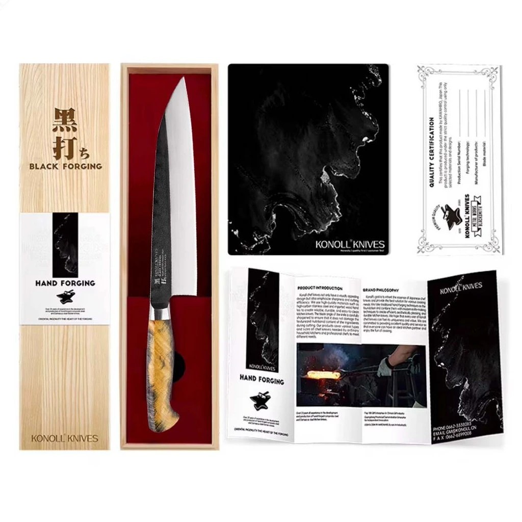 foto Kuchy�sk� n�� Chef/Gyuto 240 mm Konoll� Black Forging MD305