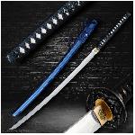 Kawashima Katana Hanazuke z p�ekl�dan� oceli AISI 1075, tmav� modr� saya